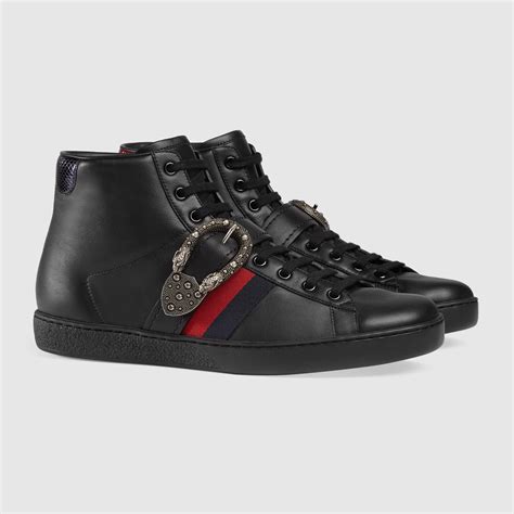 men's ace sneaker with gucci band|Gucci ace high top sneakers.